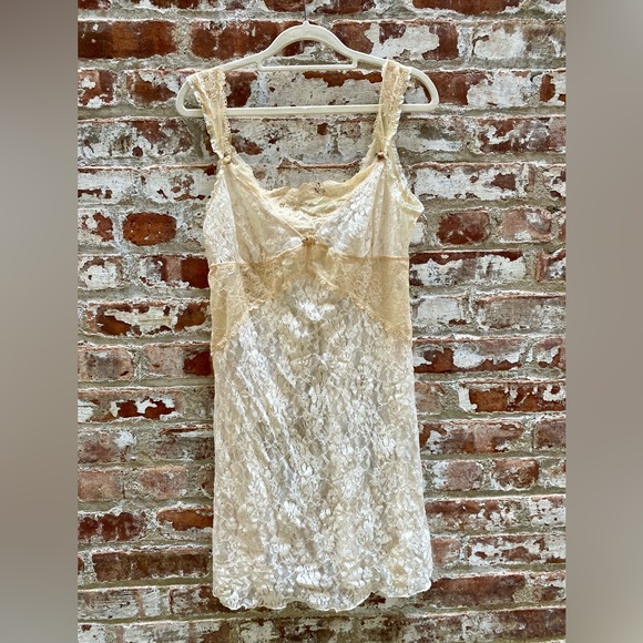 Claire Pettibone Vintage Style Cream/Off White Lace Slip Dress Size XL EUC - Picture 1 of 7